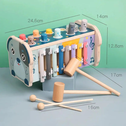 Montessori Wooden Toy | Hammering, Xylophone & Number Maze Trikidsworld