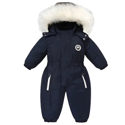 Ircomll kids Boy Girl Winter Snowsuit Plus Velvet Toddler Jacket Clothes For Boy Infant Jumpsuit Hoodied Overalls 2-6Y Outwear Trikidsworld