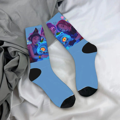 Baby Saja KPop Demon Hunters Chibi Art Stockings Custom Leisure Socks Autumn Non Skid Socks Men Outdoor Sports Medium Soft Socks Trikidsworld