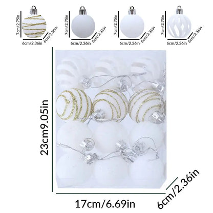 6/12pcs Velvet Christmas Tree Hanging Balls 6cm Flocked Ball Set Break-Resistant Ornaments for Home Holiday Wedding Party Decor Trikidsworld