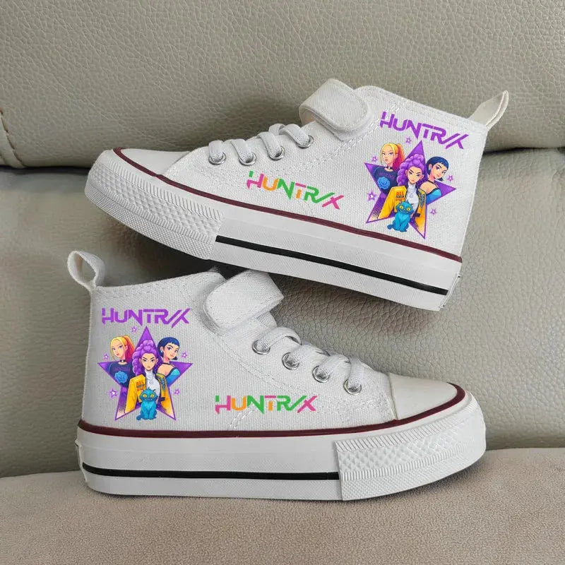 Children's Canvas Shoes High-Top Kpop Demon Hunter Girls Sneakers Breathable Kids sports Shoes Student Running Tennis Shoe Trikidsworld