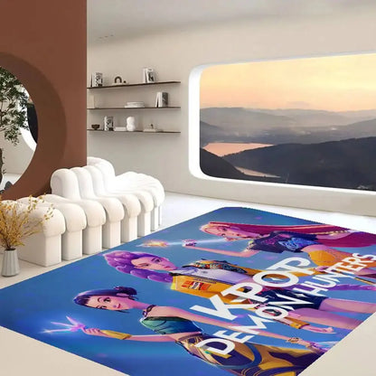 Kpop D-demon Hunters Floor Mat Rectangle Anti-slip Home Soft Badmat Front Door Indoor Outdoor Mat Welcome Doormat Trikidsworld