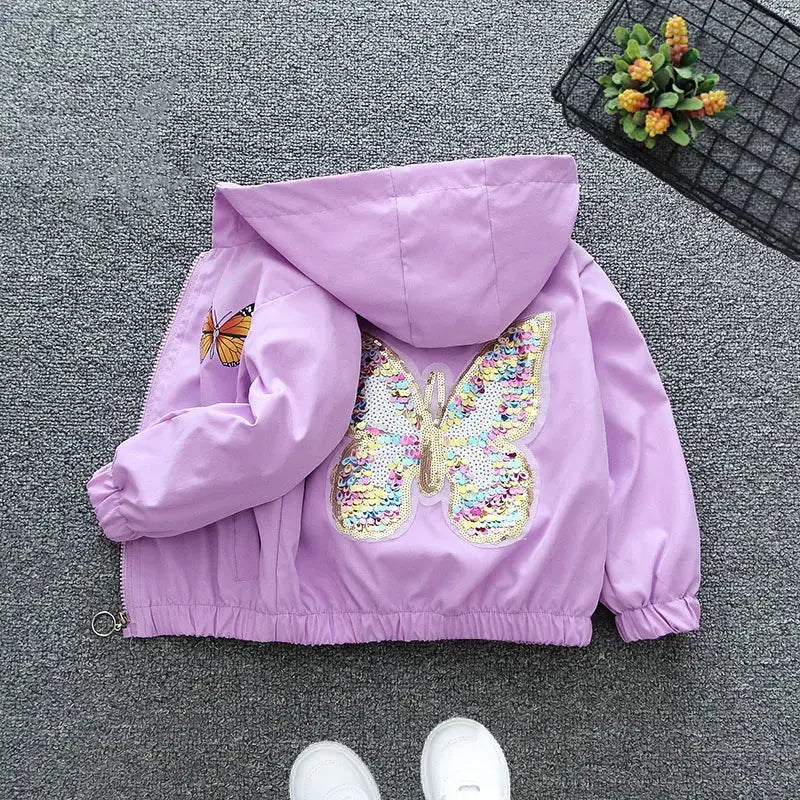 3 - 10 - Year - Old Girls' Spring - Autumn Outerwear: Jackets Featuring Adorable Butterfly Motifs Trikidsworld