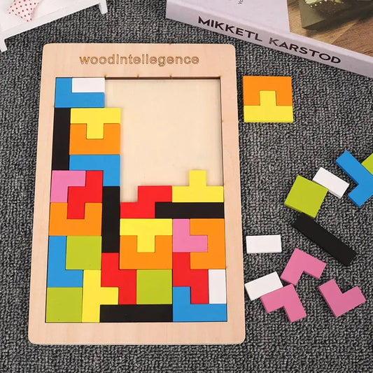 3D Wooden Russia Puzzle Baby Early Education Color Shape Game Children Thinking Logic Square Toy Puzzle For Kids Christmas Gifts Trikidsworld