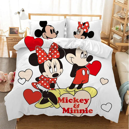 Mickey Minnie Mouse Bedding Sets Comforter Quilt Bed Cover Duvet Cover Pillow Case 2-3 Pieces Sets Kids Adult Size Trikidsworld