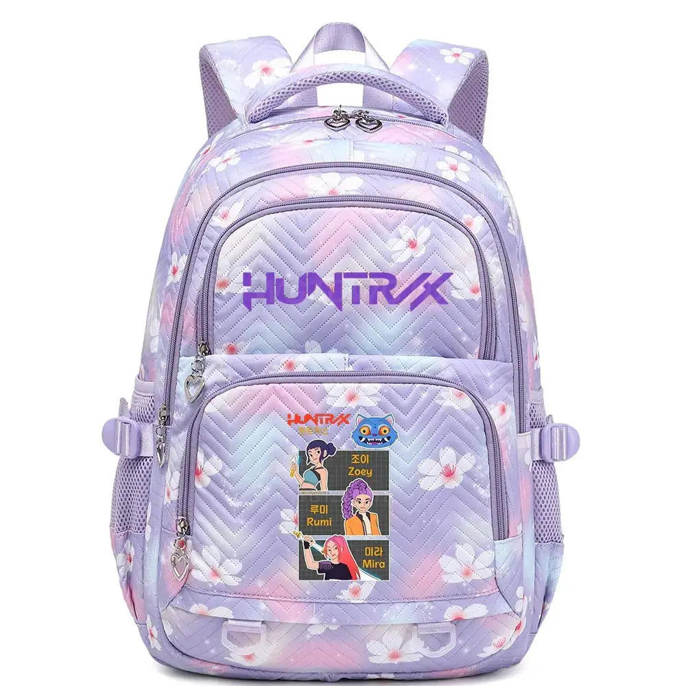 KPop Demon Hunters Backpack Rumi Mira Zoey HUNTR/X Saja Boys Print Cartoon School Bag Large Capacity Student Travel Backpacks Trikidsworld