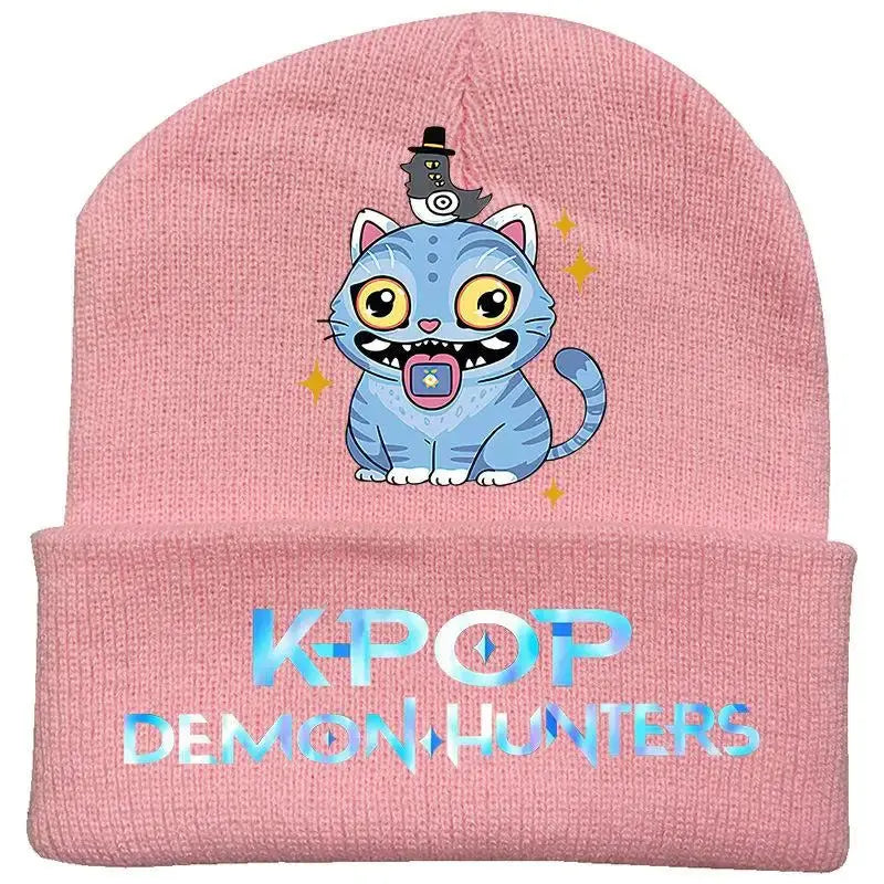 Kpop Demon Hunter Cute Knitted Hat Girls Anime  Rumi Mira Zoey Cap Kids Winter Outdoors Warm Beanies Kid Headgear Birthday Gift Trikidsworld