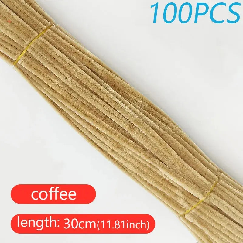100PCS Colorful Twisted Rod DIY Handcraft Bar Wire Imaginative Wool Root Fluffy Bar Iron Wire Sticks Art Kids Educational Toys Trikidsworld