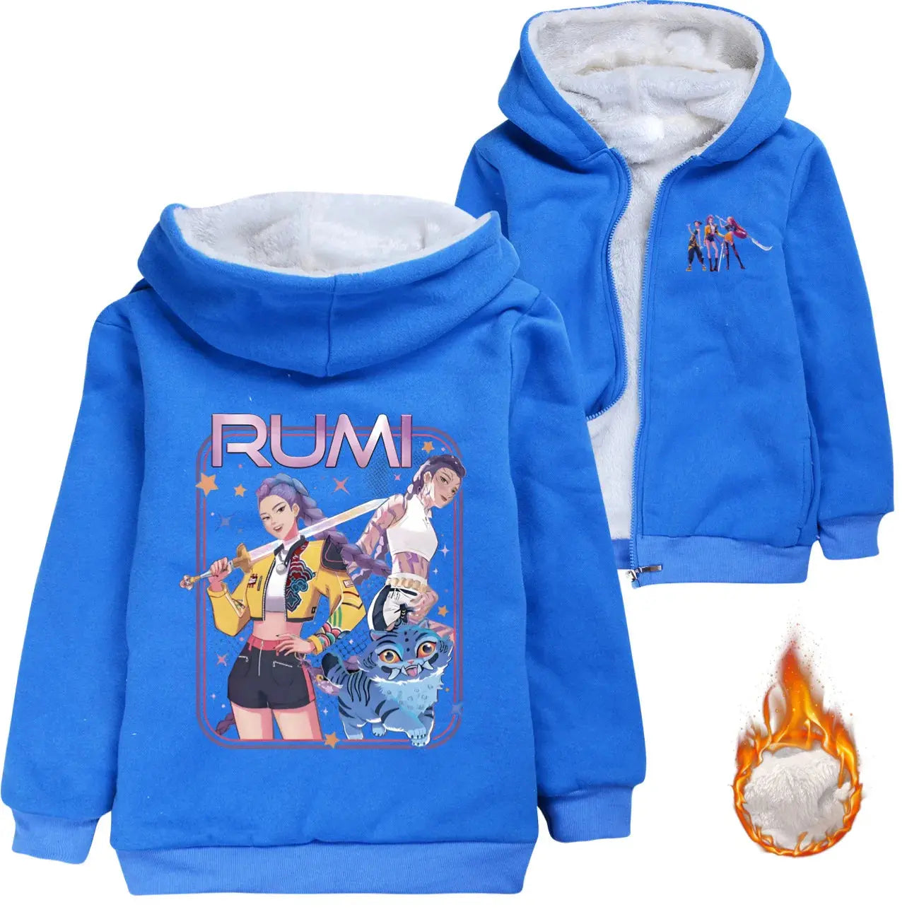 KPop Demon Hunters Rumi Teen Boys Girls Zipper Hoodie Jacket Pullover Sweatshirt Children's Hoody Coat Winter Christmas Gift Trikidsworld