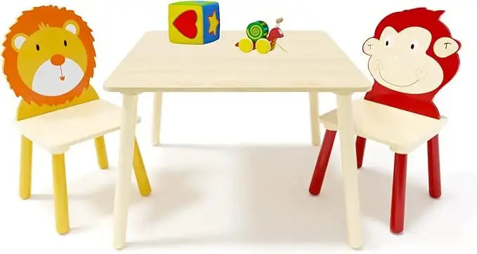 Wooden Kids Table & Chair Set – 2 Chairs for Reading & Play Trikidsworld