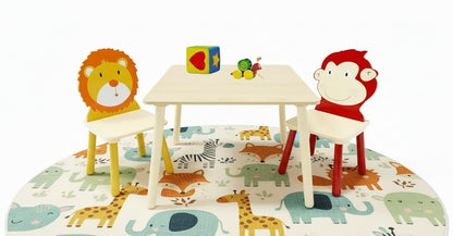 Wooden Kids Table & Chair Set – 2 Chairs for Reading & Play Trikidsworld