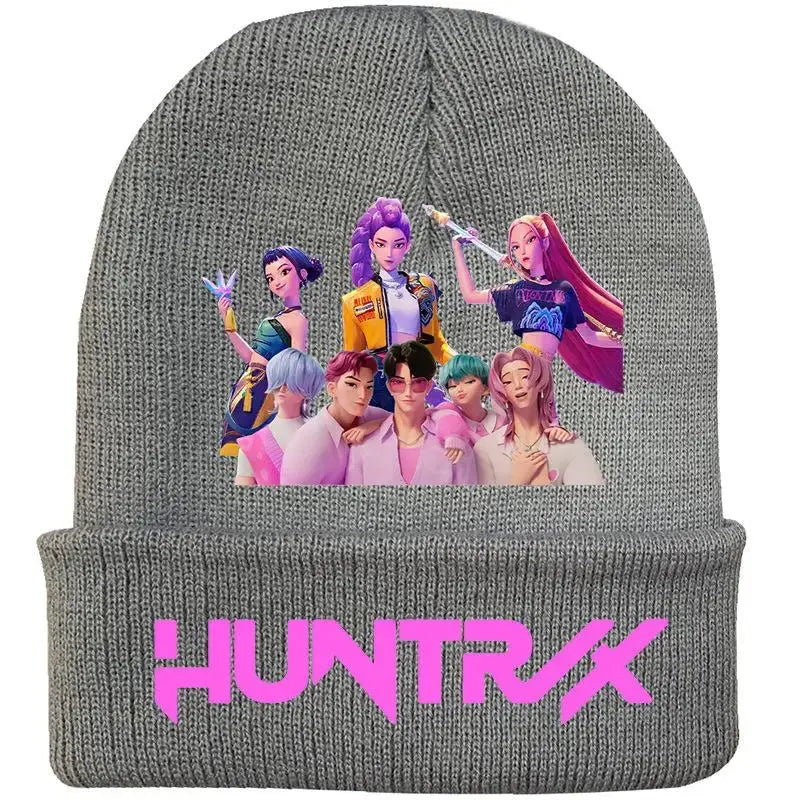 Kpop Demon Hunter Cute Knitted Hat Girls Anime  Rumi Mira Zoey Cap Kids Winter Outdoors Warm Beanies Kid Headgear Birthday Gift Trikidsworld