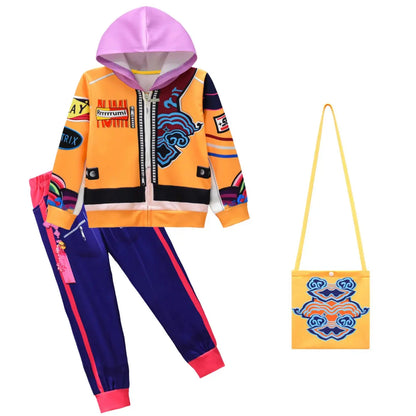 Anime Kpop Demon Hunters Kids Clothing Set Girl Rumi Mira Zoey Print Long Sleeve Tops+Pants 2pcs Set Halloween Carnaval Outfi Trikidsworld