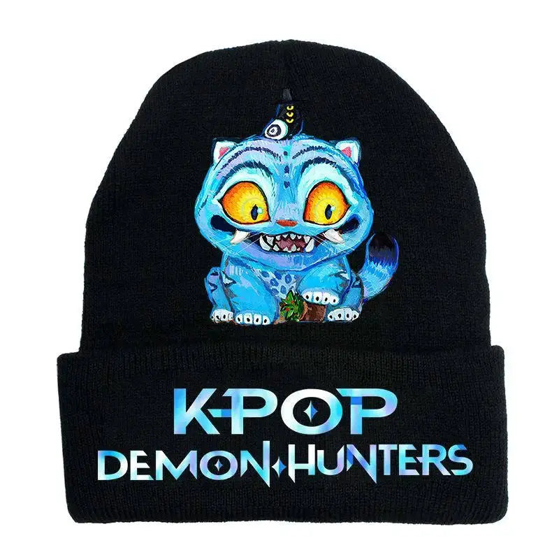 Kpop Demon Hunter Cute Knitted Hat Girls Anime  Rumi Mira Zoey Cap Kids Winter Outdoors Warm Beanies Kid Headgear Birthday Gift Trikidsworld