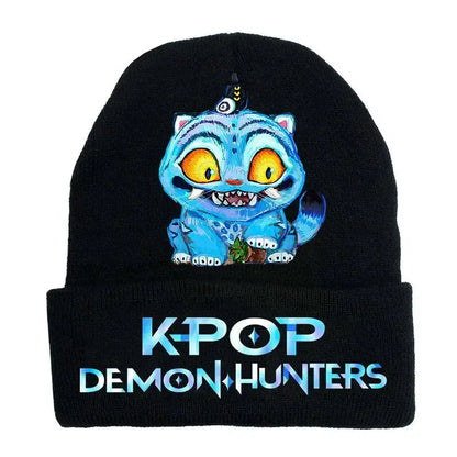 Kpop Demon Hunter Cute Knitted Hat Girls Anime  Rumi Mira Zoey Cap Kids Winter Outdoors Warm Beanies Kid Headgear Birthday Gift Trikidsworld