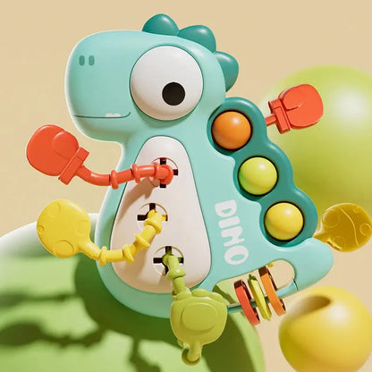 Baby Montessori Pull String Sensory Toys – Teething & Activity Silicone Toys for 6-12 Months Trikidsworld