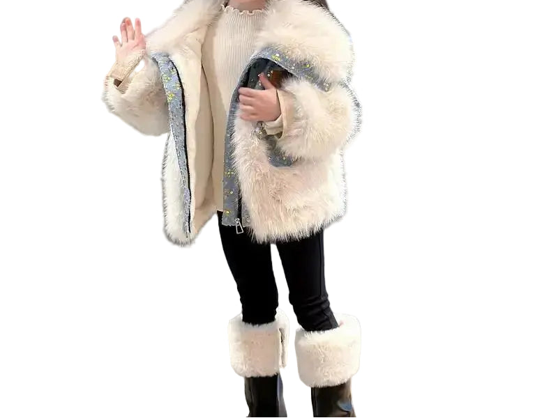 2025 New Winter Jacket Kids Girl Parkas Warm Faux Fur Coat For Girls Children Sequin Winter Clothes Soft Party Baby Girl Coats Trikidsworld