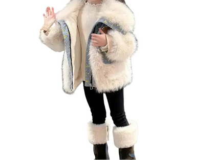 2025 New Winter Jacket Kids Girl Parkas Warm Faux Fur Coat For Girls Children Sequin Winter Clothes Soft Party Baby Girl Coats Trikidsworld