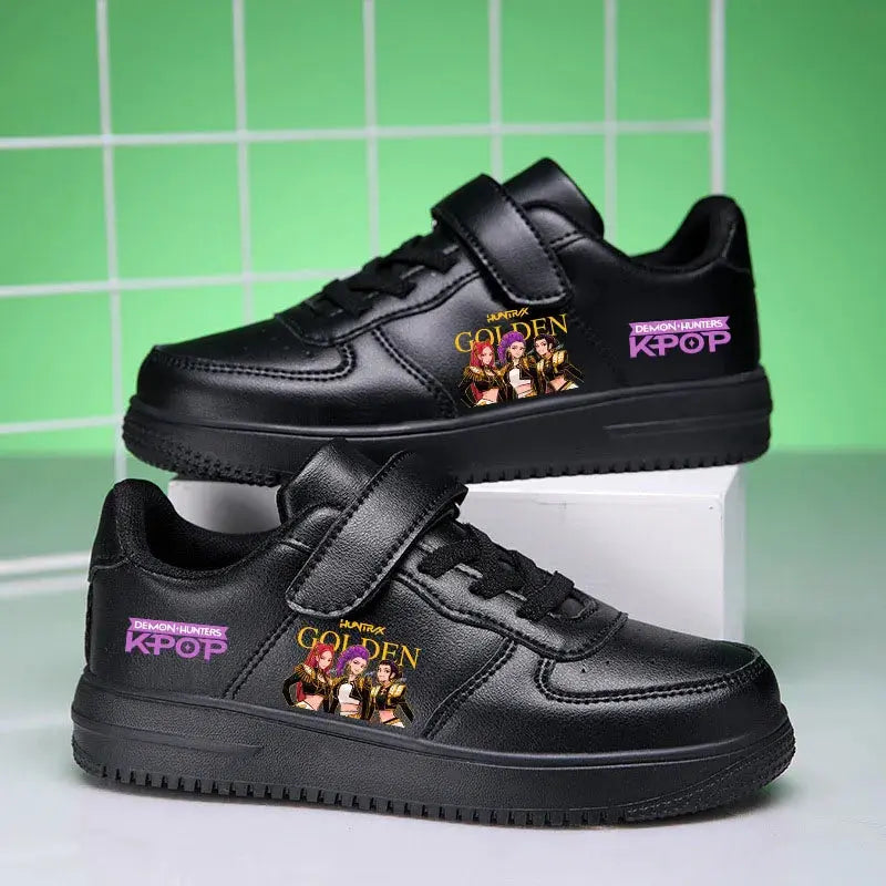 Childrens Sneakers KPop Demon Hunters Kids Skateboarding Tennis Shoes Girls White Shoes Soft Flat Student Versatile Casual Shoe Trikidsworld