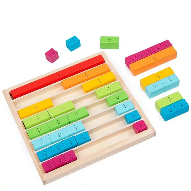 Wooden Montessori Teaching Aids Math Toys Color Fraction Sticks Kindergarten Early Education Learning Educational Toys For Kids Trikidsworld
