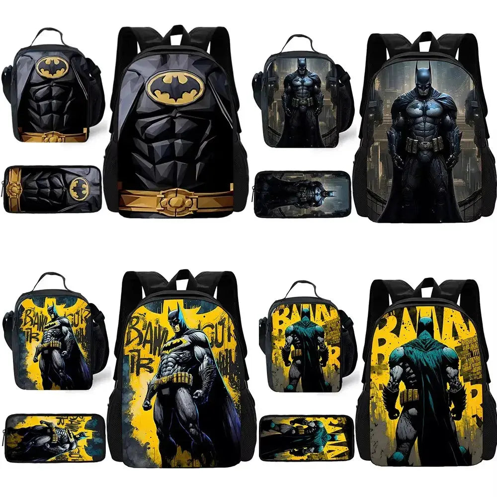 Batman Kids Backpack Set 3pcs – School, Lunch & Pencil Bags Trikidsworld