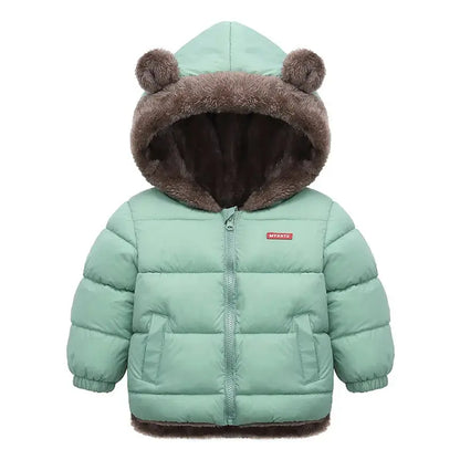 Kids Thick Warm Coats Winter Children's Fleece Hooded Jackets Autumn Cashmere Padded Snowsuit Boys Girls Cotton Outerwear 2-6Y Trikidsworld