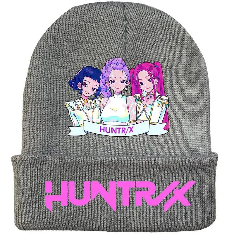 Kpop Demon Hunter Cute Knitted Hat Girls Anime  Rumi Mira Zoey Cap Kids Winter Outdoors Warm Beanies Kid Headgear Birthday Gift Trikidsworld