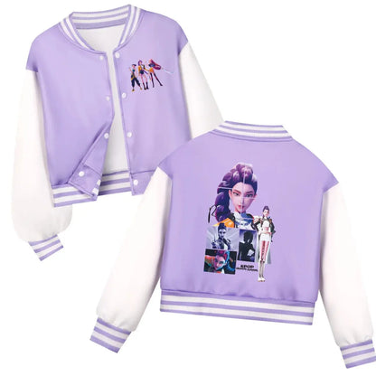Kids Cartoon KPop Demon Hunters Huntrix Printed Baseball Uniform Hoodie + Pants Spring/Fall Clothing Boys and Girls Tracksuit Trikidsworld