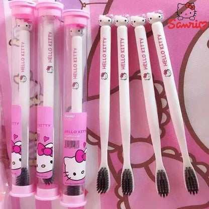 Sanrio Anime Toothbrush Hello Kitty Melody Kuromi Cinnamoroll Cartoon Student Adult Household Toothbrush Cleaning Birthday Gifts Trikidsworld