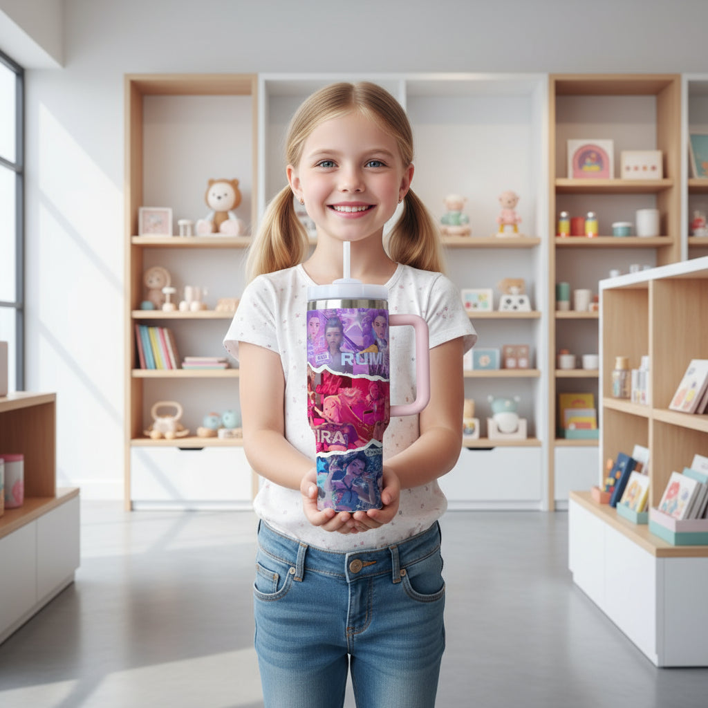 K-pop Demon Hunters Thermos Cup Kids Anime Rumi Mira Zoey Unisex Vacuum Cup Water Bottle Office Coffee Mug Gift for Boys Girls Trikidsworld