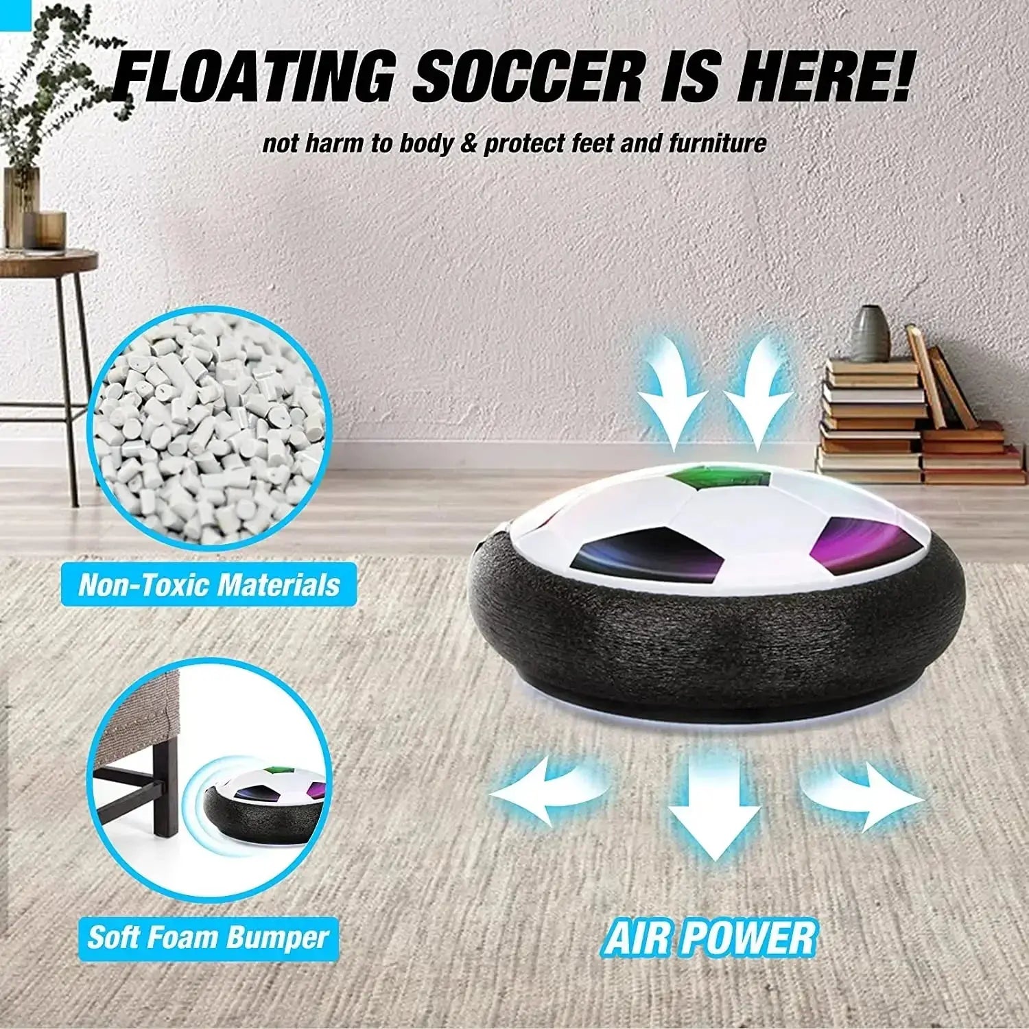 Hover Soccer Ball Toys for Children Electric Floating Football with LED Light Music Soccer Ball Sport Toys for Kids Outdoor Game Trikidsworld