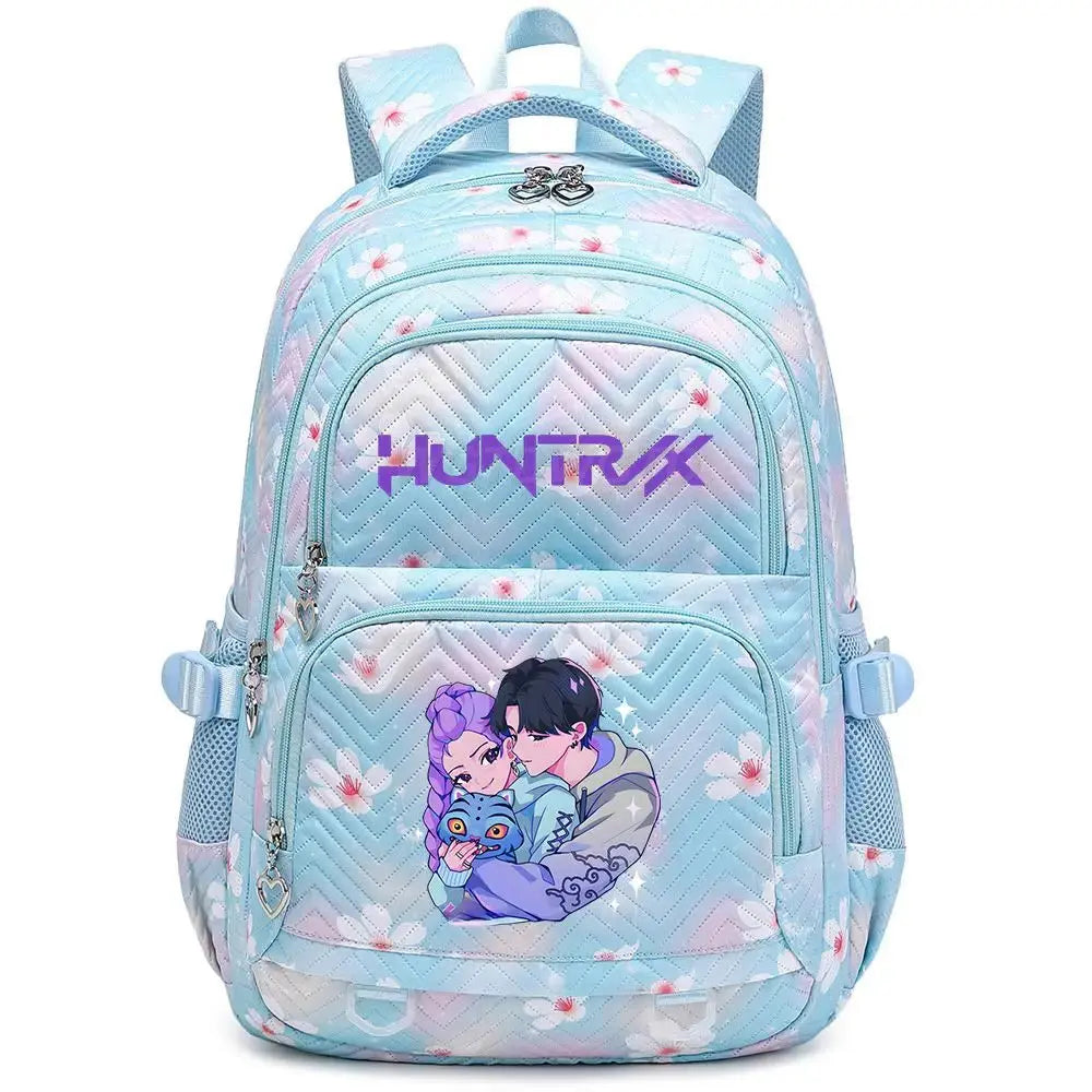 KPop Demon Hunters Backpack Rumi Mira Zoey HUNTR/X Saja Boys Print Cartoon School Bag Large Capacity Student Travel Backpacks Trikidsworld