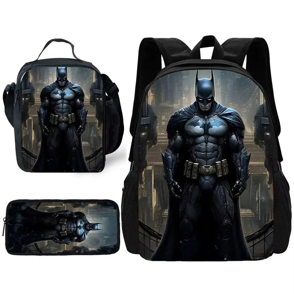 Batman Kids Backpack Set 3pcs – School, Lunch & Pencil Bags Trikidsworld