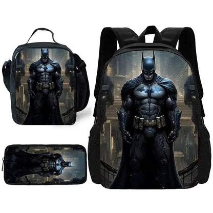 Batman Kids Backpack Set 3pcs – School, Lunch & Pencil Bags Trikidsworld