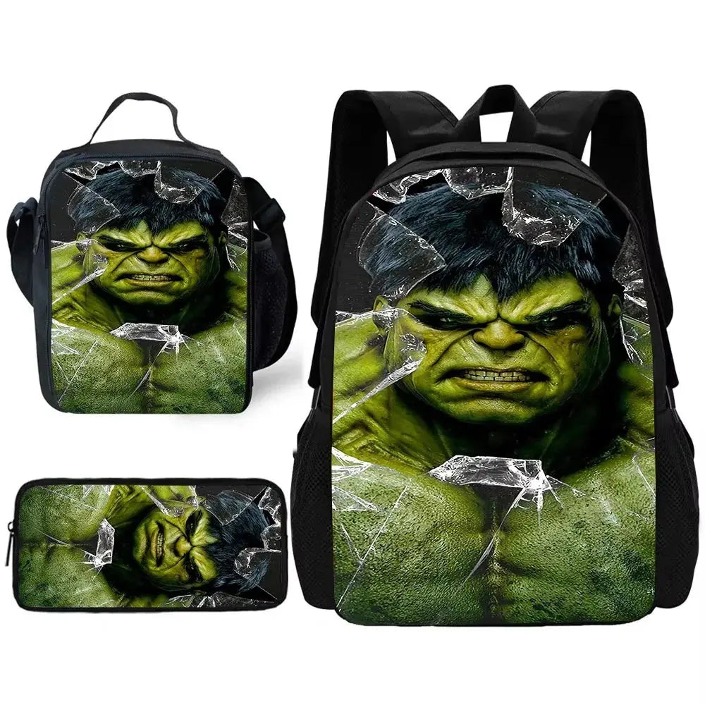 Marvel Hulk Kids School Backpack Set with Lunch & Pencil Bags Trikidsworld