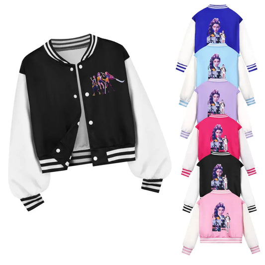 Kids Cartoon KPop Demon Hunters Huntrix Printed Baseball Uniform Hoodie + Pants Spring/Fall Clothing Boys and Girls Tracksuit Trikidsworld