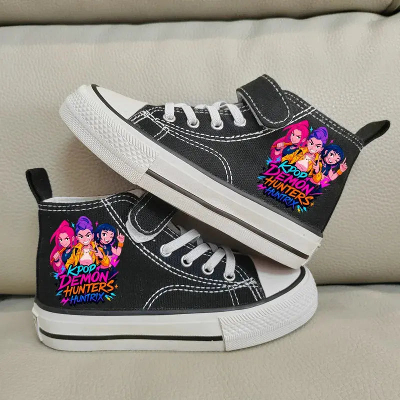 Children's Canvas Shoes High-Top Kpop Demon Hunter Girls Sneakers Breathable Kids sports Shoes Student Running Tennis Shoe Trikidsworld
