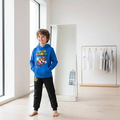 Super Mario Bros Boy Girl Hoodie Suit Spring Autumn Kids Hooded Sportswear Setspants Boys Pokemon Clothes 2-14 Years Children's Trikidsworld