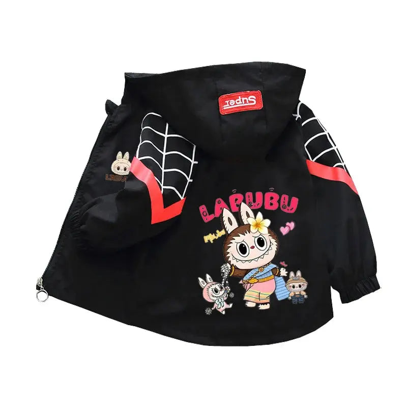 Kids labubu Clothes Autumn Baby Boys Girls Jacket Fashion Cartoon Stitch Print Outerwear for Kids Clothes Children Summer Coat Trikidsworld