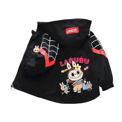 Kids labubu Clothes Autumn Baby Boys Girls Jacket Fashion Cartoon Stitch Print Outerwear for Kids Clothes Children Summer Coat Trikidsworld