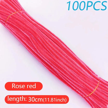 100PCS Colorful Twisted Rod DIY Handcraft Bar Wire Imaginative Wool Root Fluffy Bar Iron Wire Sticks Art Kids Educational Toys Trikidsworld