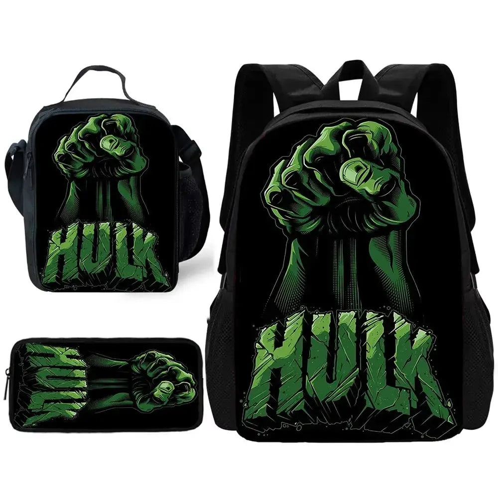 Marvel Hulk Kids School Backpack Set with Lunch & Pencil Bags Trikidsworld
