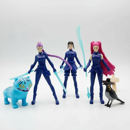 12pcs/Set Kpop Demon Hunters Action Figure Toy Derpys Tiger Rumi Mira Zoey Sussy Figurine Doll For Fans Gift Trikidsworld