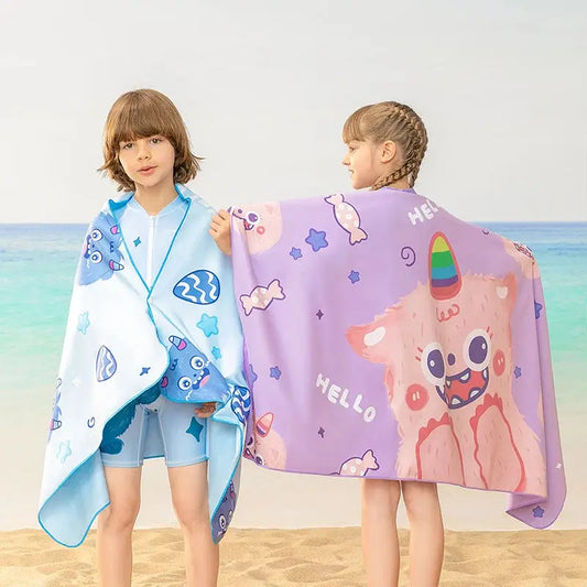 Surf Poncho Changing Towel Quick-Dry Microfiber Beach Blanket Bath Towel Swimming Pool Towel Beach Poncho for Kids Children Trikidsworld