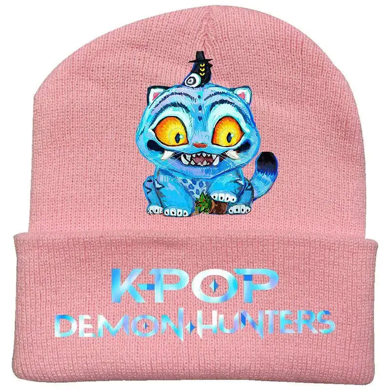 Kpop Demon Hunter Cute Knitted Hat Girls Anime  Rumi Mira Zoey Cap Kids Winter Outdoors Warm Beanies Kid Headgear Birthday Gift Trikidsworld