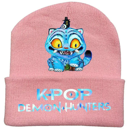 Kpop Demon Hunter Cute Knitted Hat Girls Anime  Rumi Mira Zoey Cap Kids Winter Outdoors Warm Beanies Kid Headgear Birthday Gift Trikidsworld