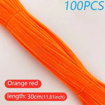 100PCS Colorful Twisted Rod DIY Handcraft Bar Wire Imaginative Wool Root Fluffy Bar Iron Wire Sticks Art Kids Educational Toys Trikidsworld