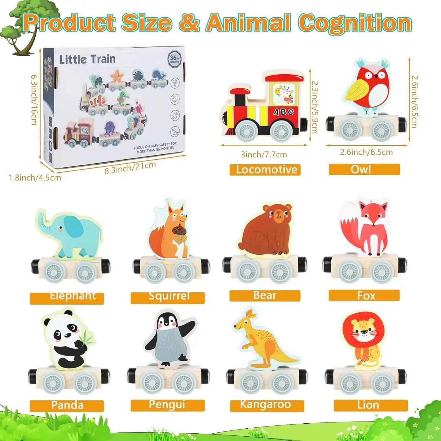Montessori Magnetic Wooden Train Toy – Early Educational Animal Sorting Learning Set for Kids Trikidsworld