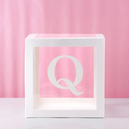 27/25cm Custom Transparent Letter Box A-Z Baby Shower Girl 1st Birthday Party Decoration Kids Wedding Birthday Balloon DIY Box Trikidsworld