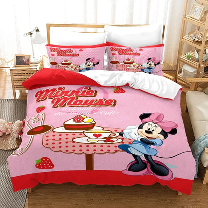 Mickey Minnie Mouse Bedding Sets Comforter Quilt Bed Cover Duvet Cover Pillow Case 2-3 Pieces Sets Kids Adult Size Trikidsworld